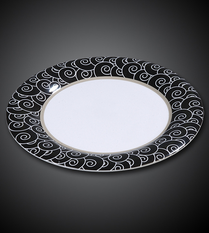 Black Waves Collection Round Platter 14" Dia.